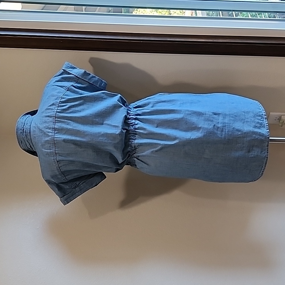 Lauren Ralph Lauren Black Label Dress Chambray Drawstring Waist Shirt Dress sz 6 - Picture 11 of 11
